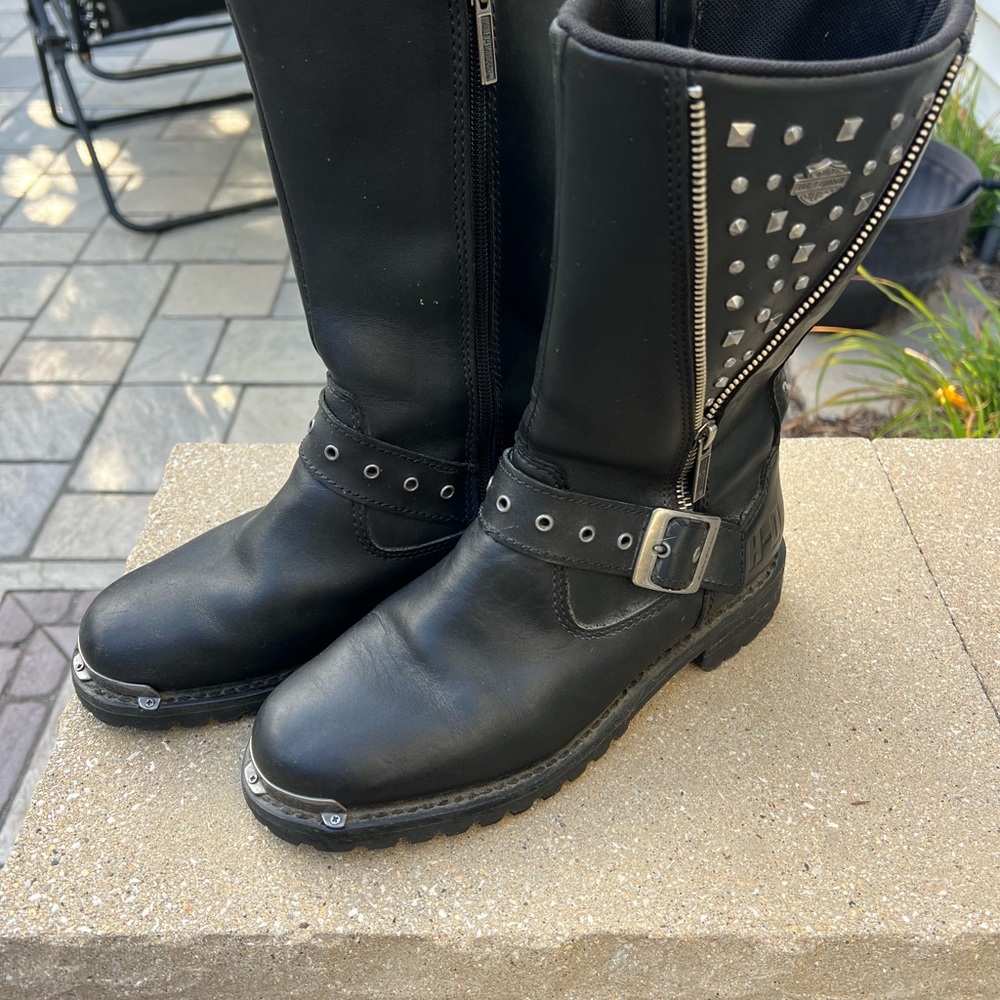 Harley-Davidson Black and Orange Boots